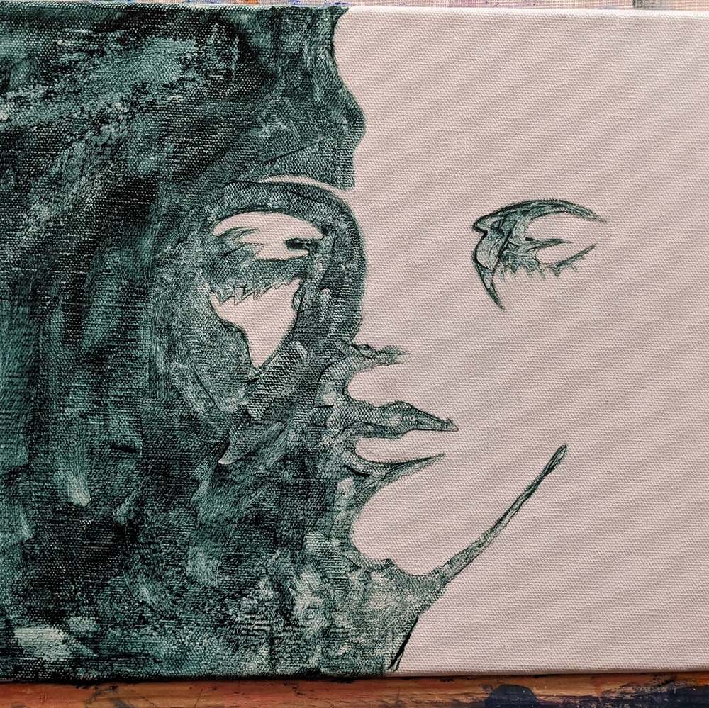Hand painted abstract face painting